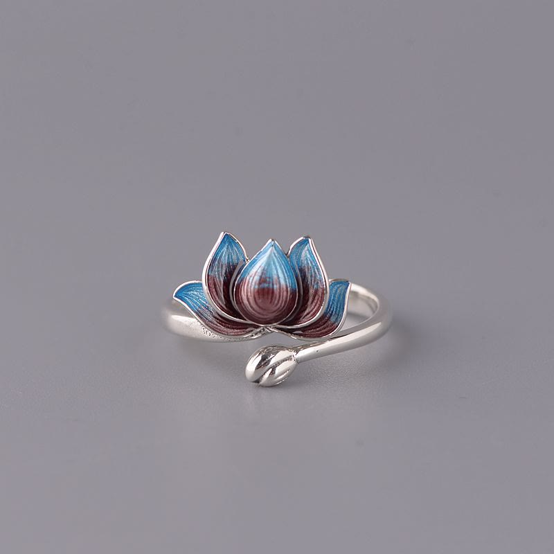 Bague Lotus Ajustable Argent 925 – Harmonie & Équilibre
