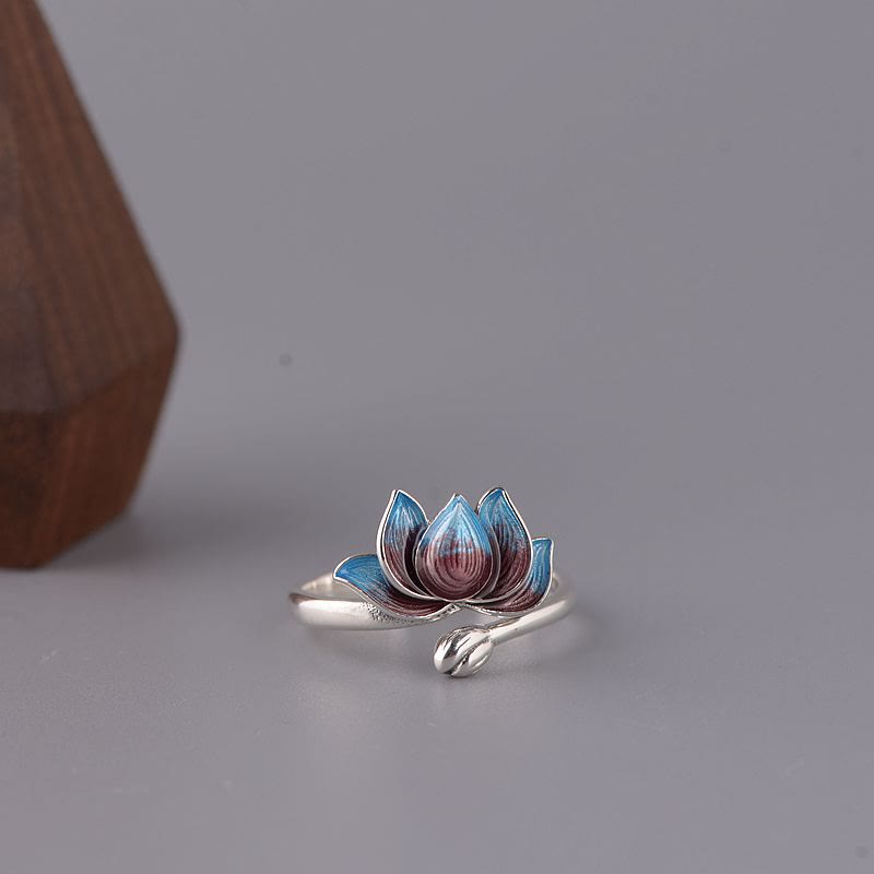 Bague Lotus Ajustable Argent 925 – Harmonie & Équilibre