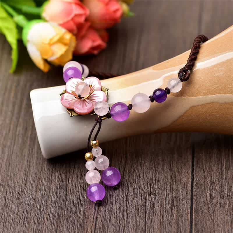 Chevillère Améthyste et Quartz Rose Naturels
