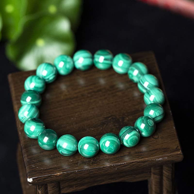 Bracelet en Malachite Naturelle 12 mm | Équilibre & Protection Symbolique