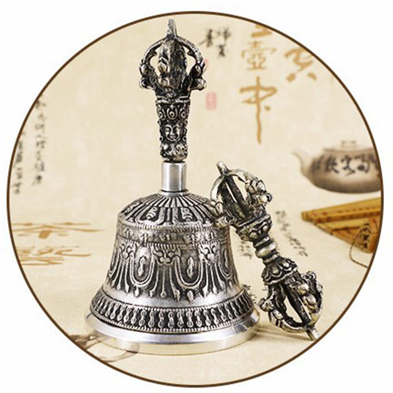 Cloche de Méditation et Vajra Dorje | Ensemble Rituel en Cuivre