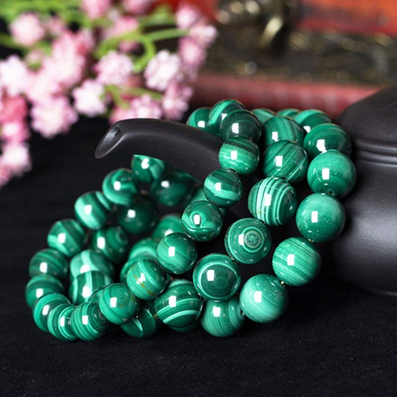 Bracelet en Malachite Naturelle 12 mm | Équilibre & Protection Symbolique