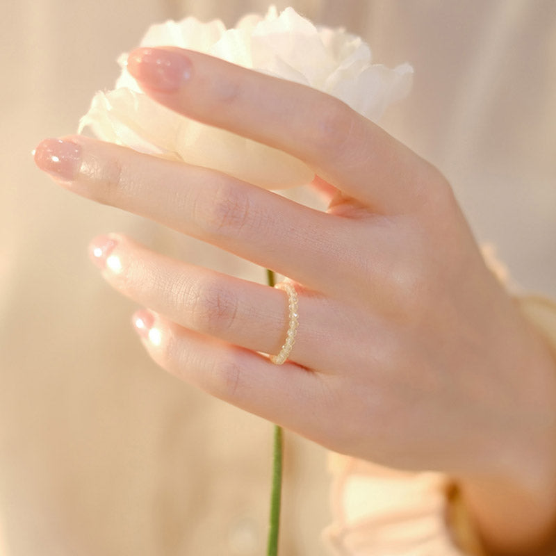 Bague Prospérité en Citrine Naturelle – Plaqué Or 14 Carats – Anneau Lumineux Unisexe