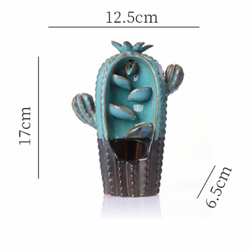 Porte-Encens Cactus à Reflux en Céramique 12,5 cm Relaxation