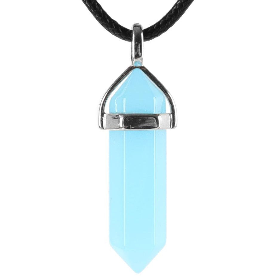 Pendentif Spirituel Lumineux Bleu en Cristal