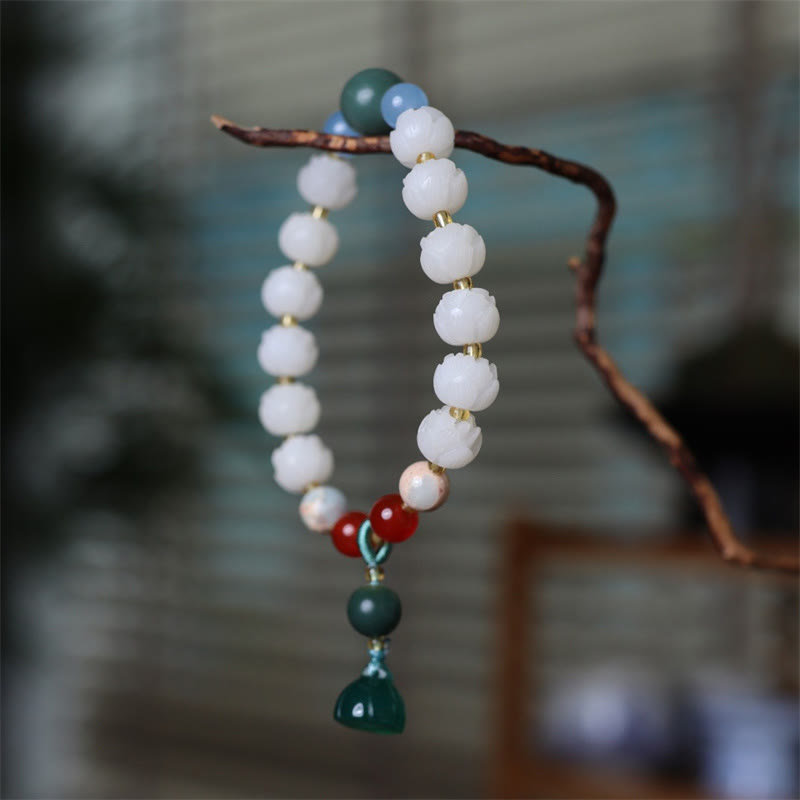 Bracelet Lotus Graines de Bodhi – Sagesse & Équilibre