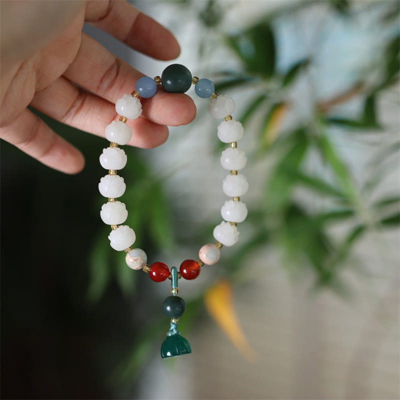 Bracelet Lotus Graines de Bodhi – Sagesse & Équilibre