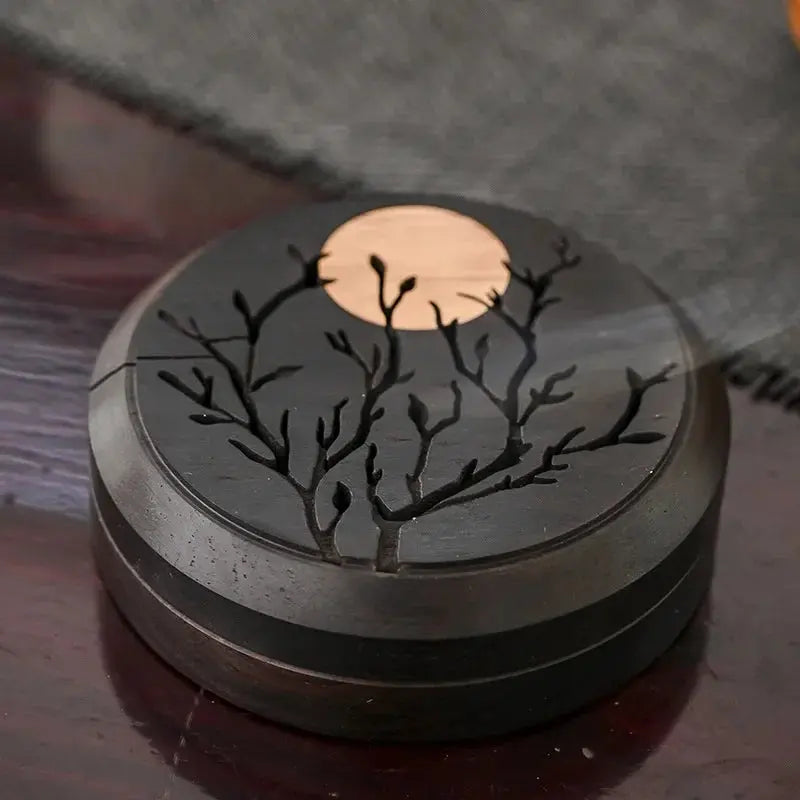 Brûleur d’Encens en Bois de Santal Zen, Boîte Décorative Sculptée