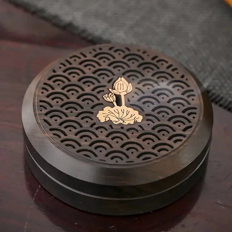 Brûleur d’Encens en Bois de Santal Zen, Boîte Décorative Sculptée