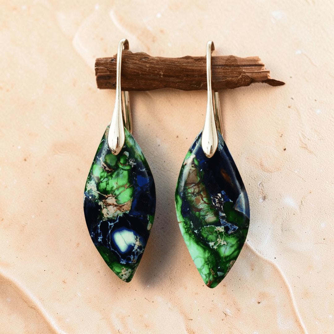 Boucles d'Oreilles Rhéa en Jaspe