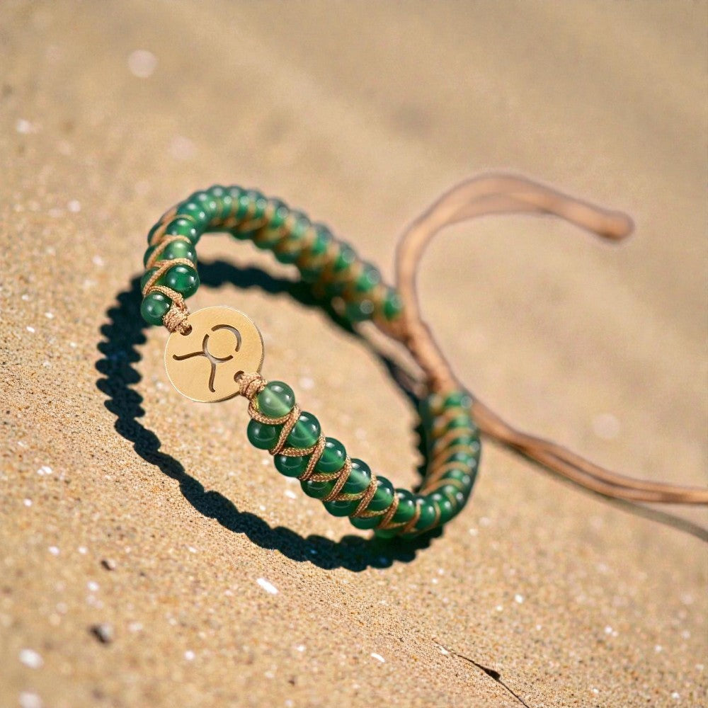 Bracelet Tressé 12 Constellations en Pierres Naturelles