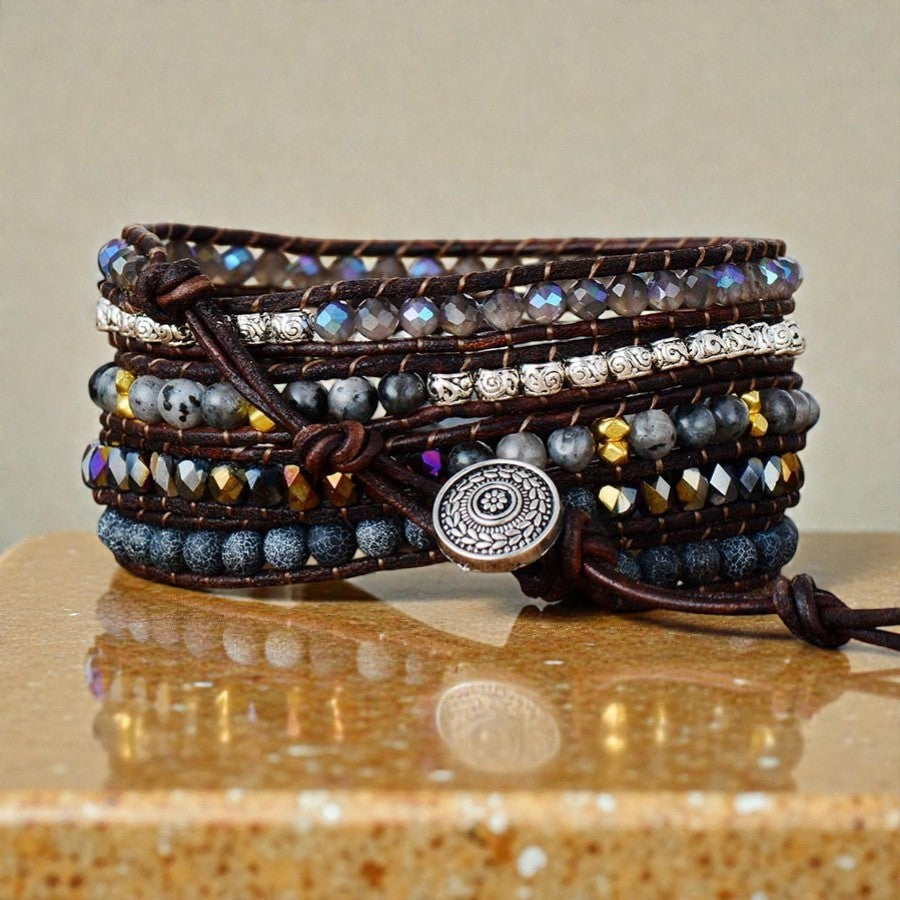 Bracelet Wrap Ancrage & Sécurité en Onyx