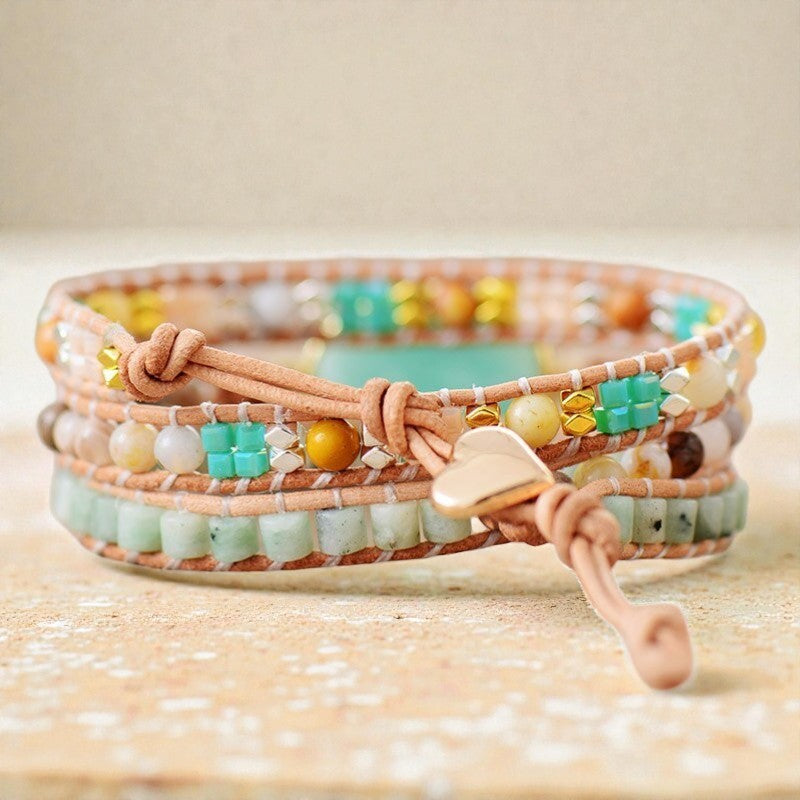 Bracelet Wrap Douceur & Apaisement en Amazonite