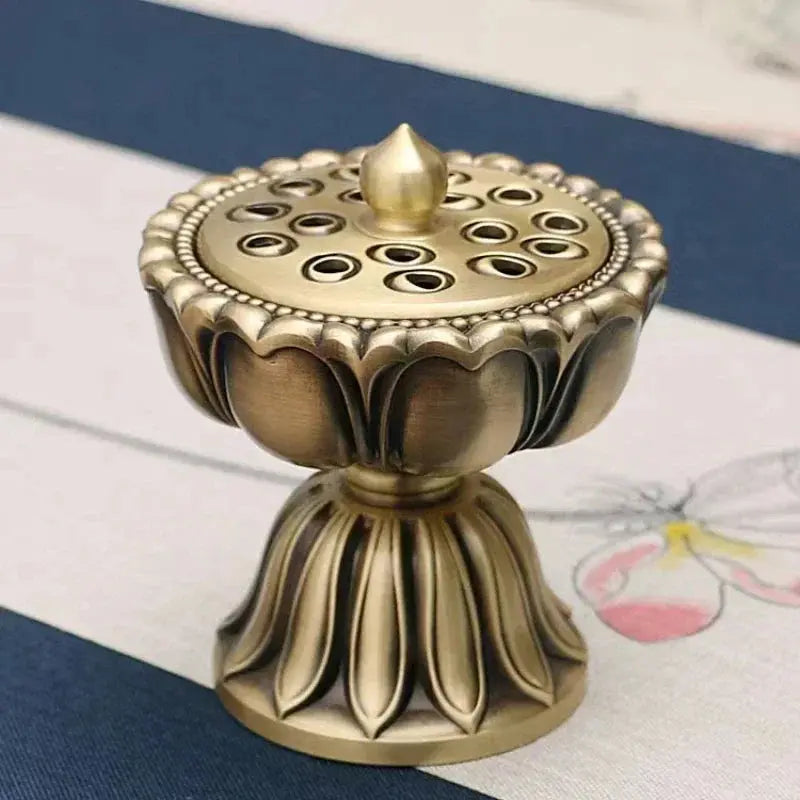 Brûleur d’Encens Lotus en Cuivre, Élégance Spirituelle Intemporelle