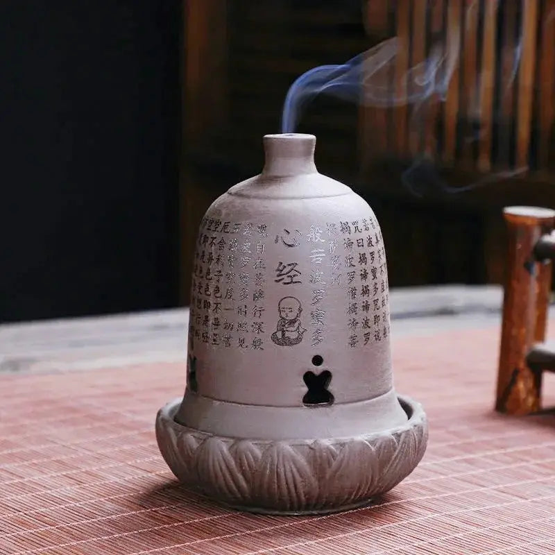 Brûleur d’Encens en Céramique Calligraphie, Esprit Zen