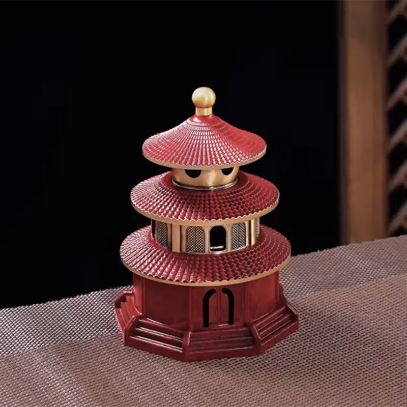 Brûleur d’Encens en Laiton Pagode Antique, Aura Sacrée & Intemporelle
