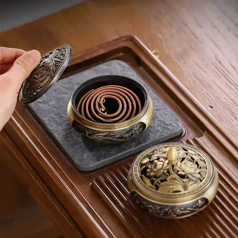 Brûleur d’Encens en Cuivre Traditionnel Dragon