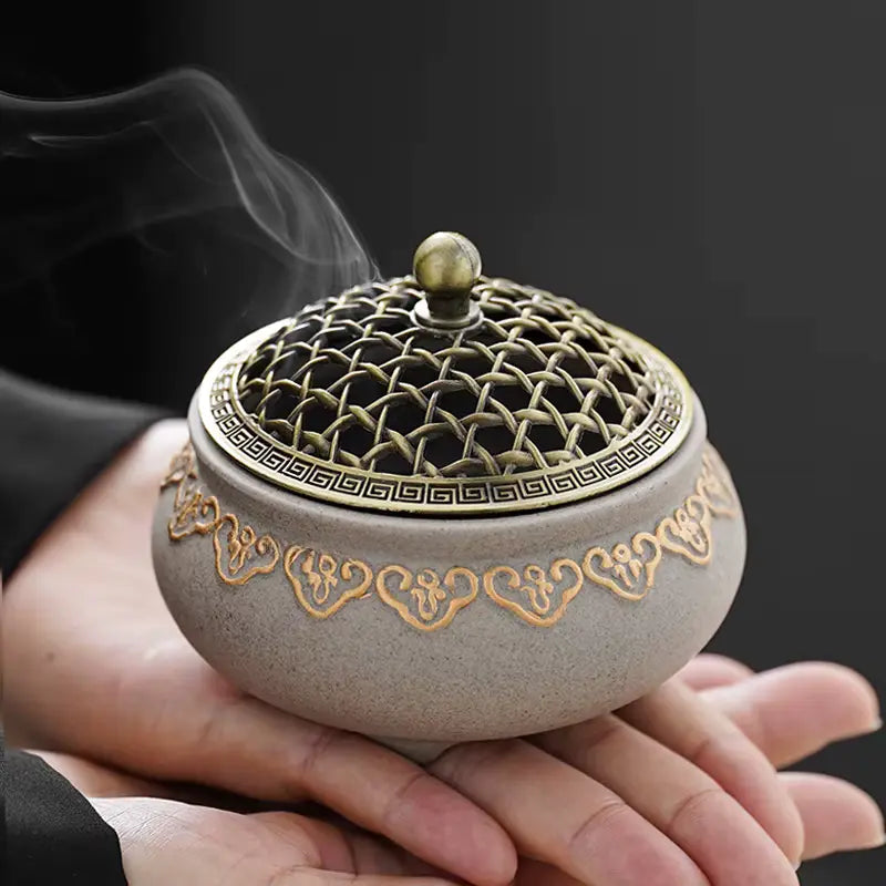 Brûleur d’Encens en Céramique Zen, Sérénité & Élégance