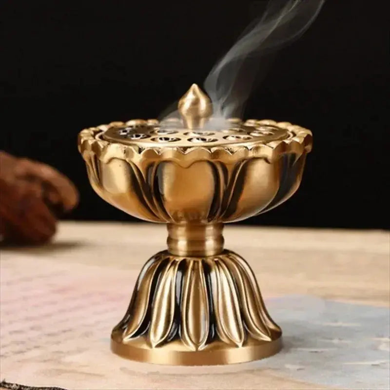 Brûleur d’Encens Lotus en Cuivre, Élégance Spirituelle Intemporelle