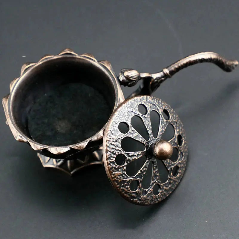 Brûleur d’Encens Lotus en Laiton Rétro, Élégance Zen & Tradition Orientale
