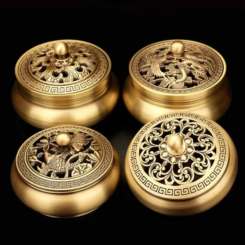 Brûleur d’Encens Dragon & Phénix en Cuivre, Puissance & Mystère