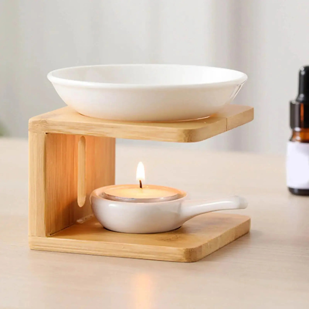 Diffuseur à Chaleur Douce en Bois et Céramique – Élégance Naturelle & Parfum Subtil