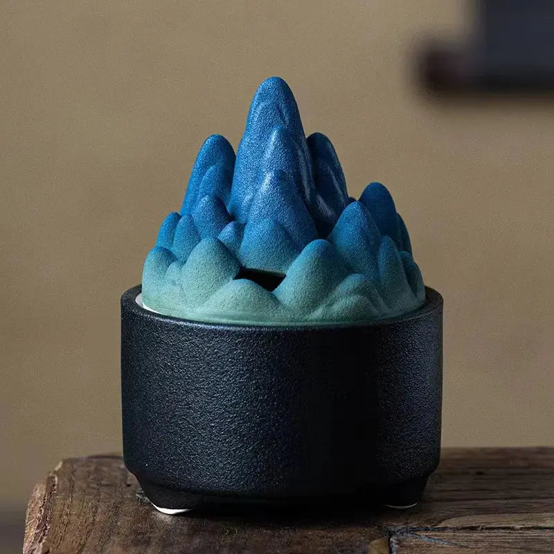 Brûleur d’Encens Montagne en Céramique Dégradée, Ambiance Zen