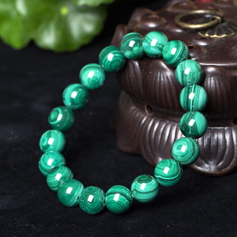 Bracelet en Malachite Naturelle 12 mm | Équilibre & Protection Symbolique