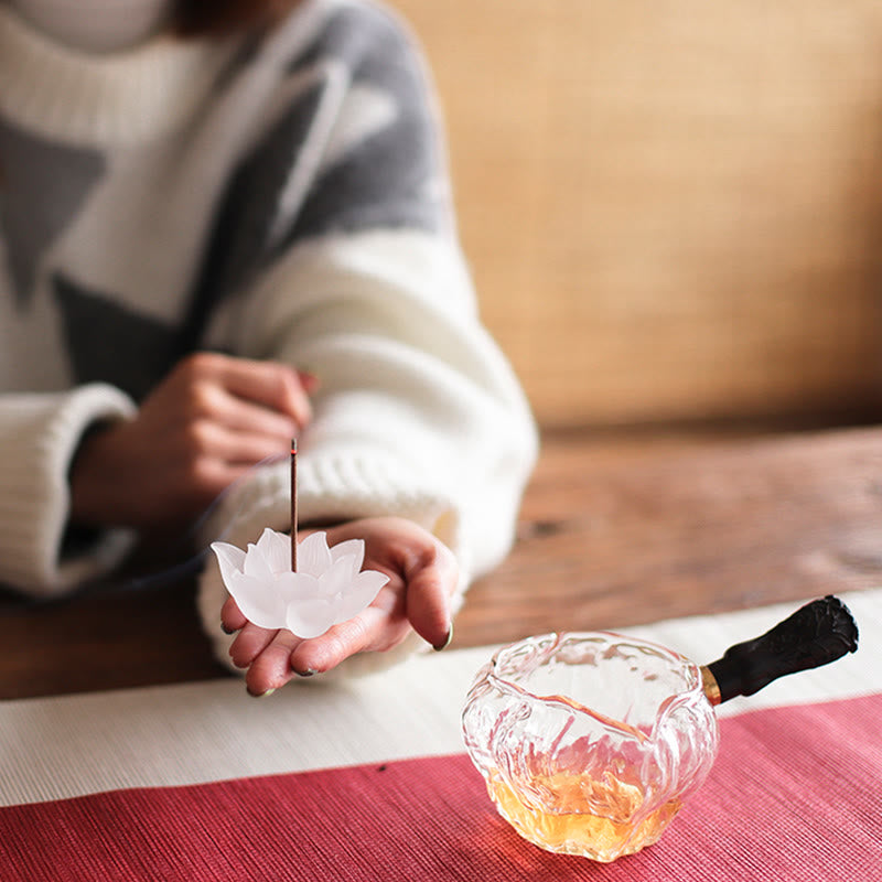 Porte-Encens Lotus Blanc en Cristal Liuli – Méditation & Sérénité