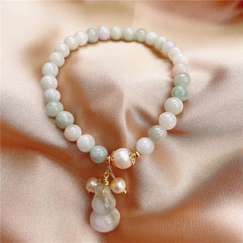 Bracelet à Breloque Calebasse en Jade Naturel | Protection & Abondance Symbolique