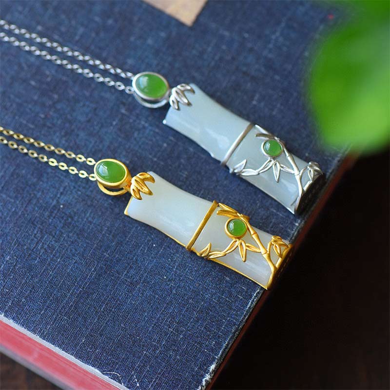 Collier Unisexe en Jade Blanc et Jade Cyan