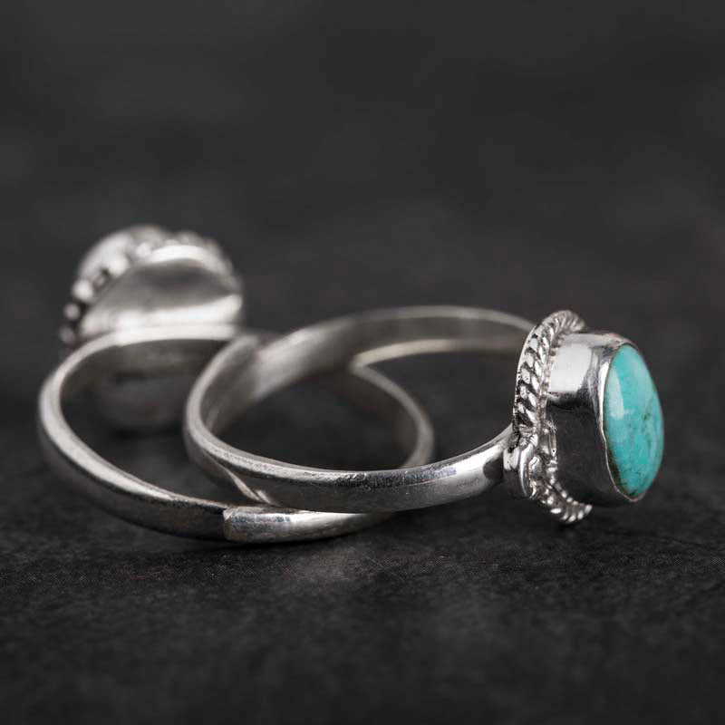 Bague Sagesse en Turquoise Naturelle & Argent Sterling 925 – Ajustable Unisexe