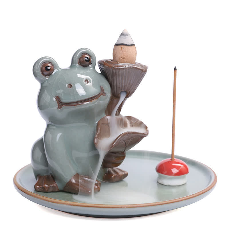 Brûleur d’Encens Céramique Grenouille de Méditation Zen