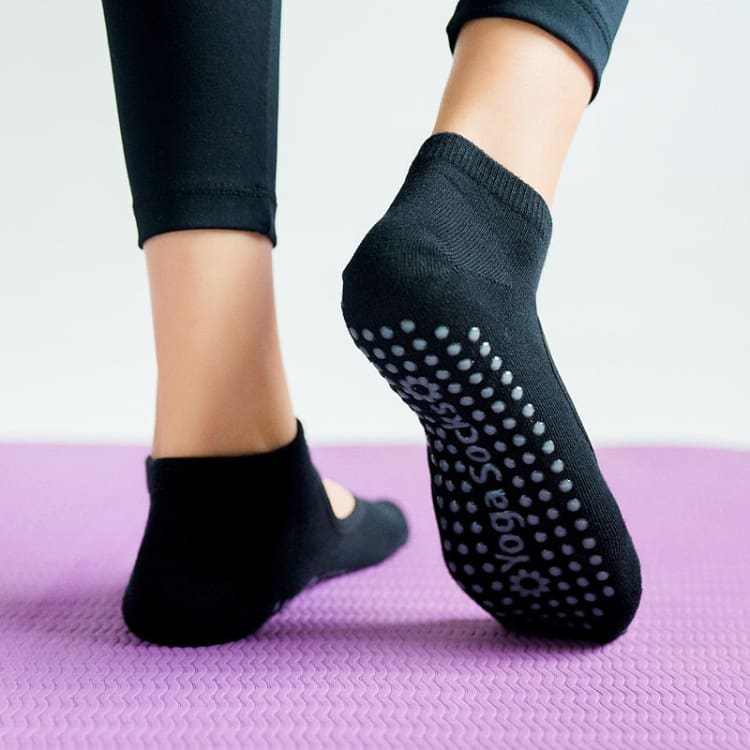Chaussettes de Yoga Antidérapantes en Coton Naturel