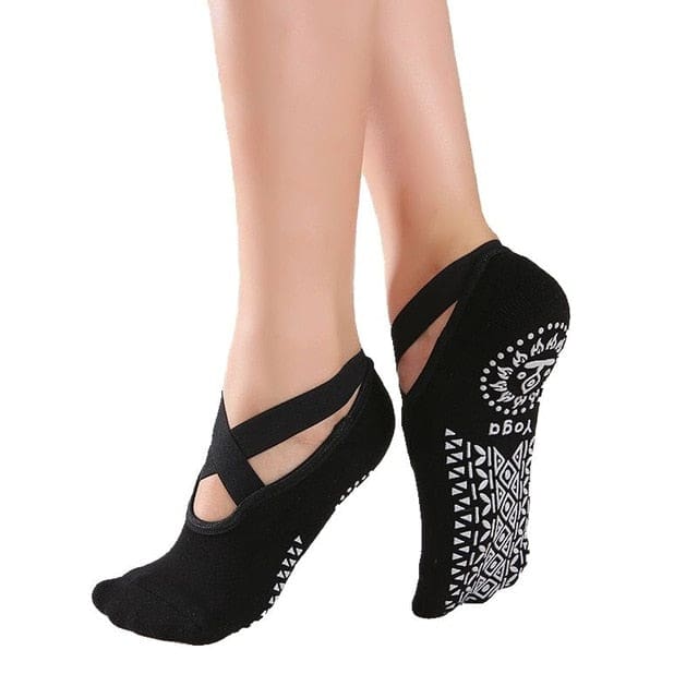 Chaussettes de Yoga Antidérapantes en Coton Naturel