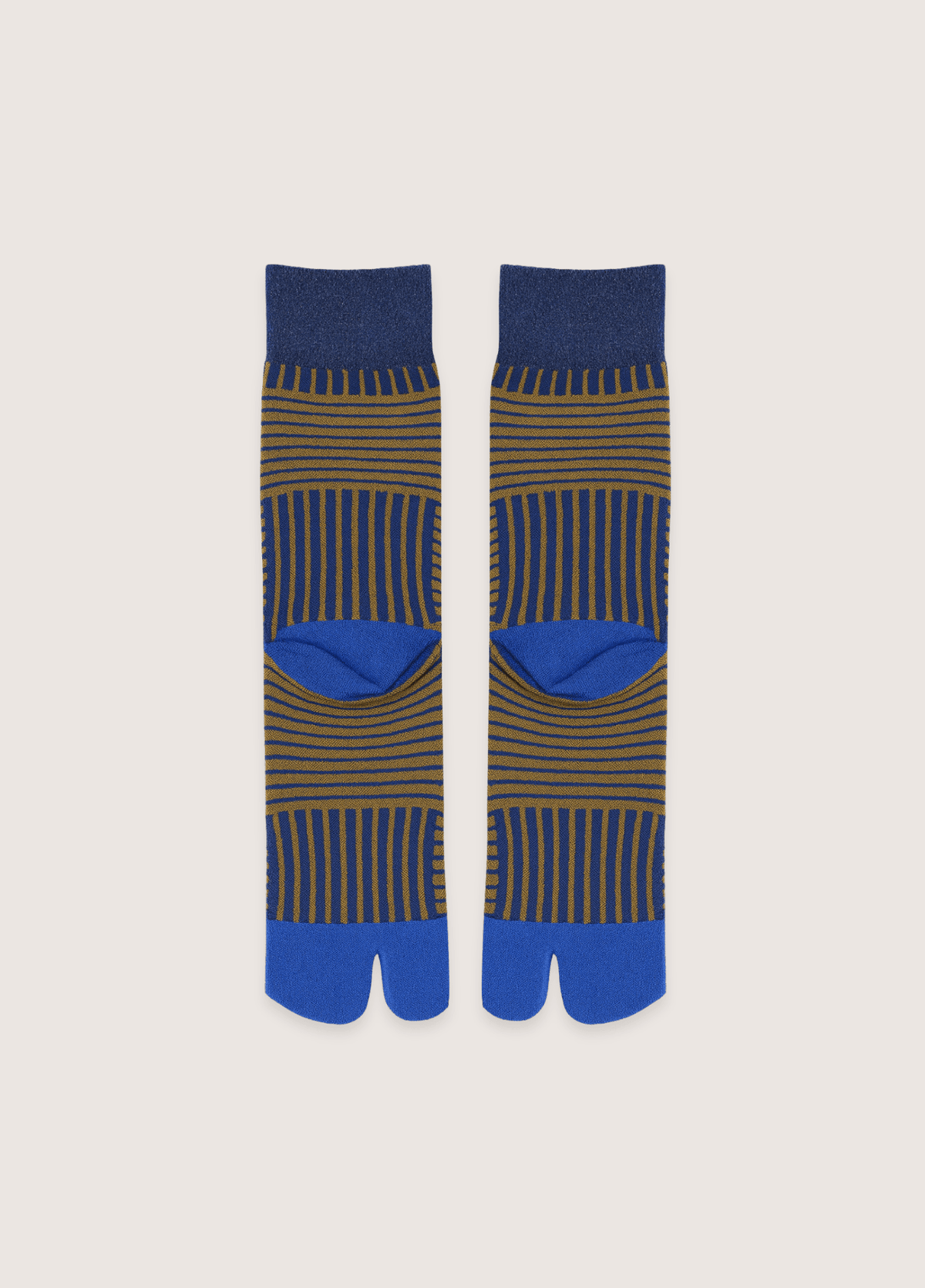 Chaussettes tabi femme coton rayure bleu – Sen