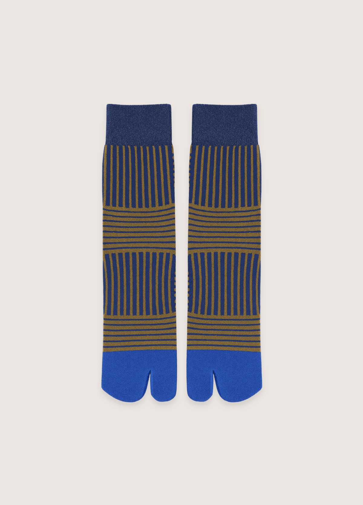 Chaussettes tabi femme coton rayure bleu – Sen