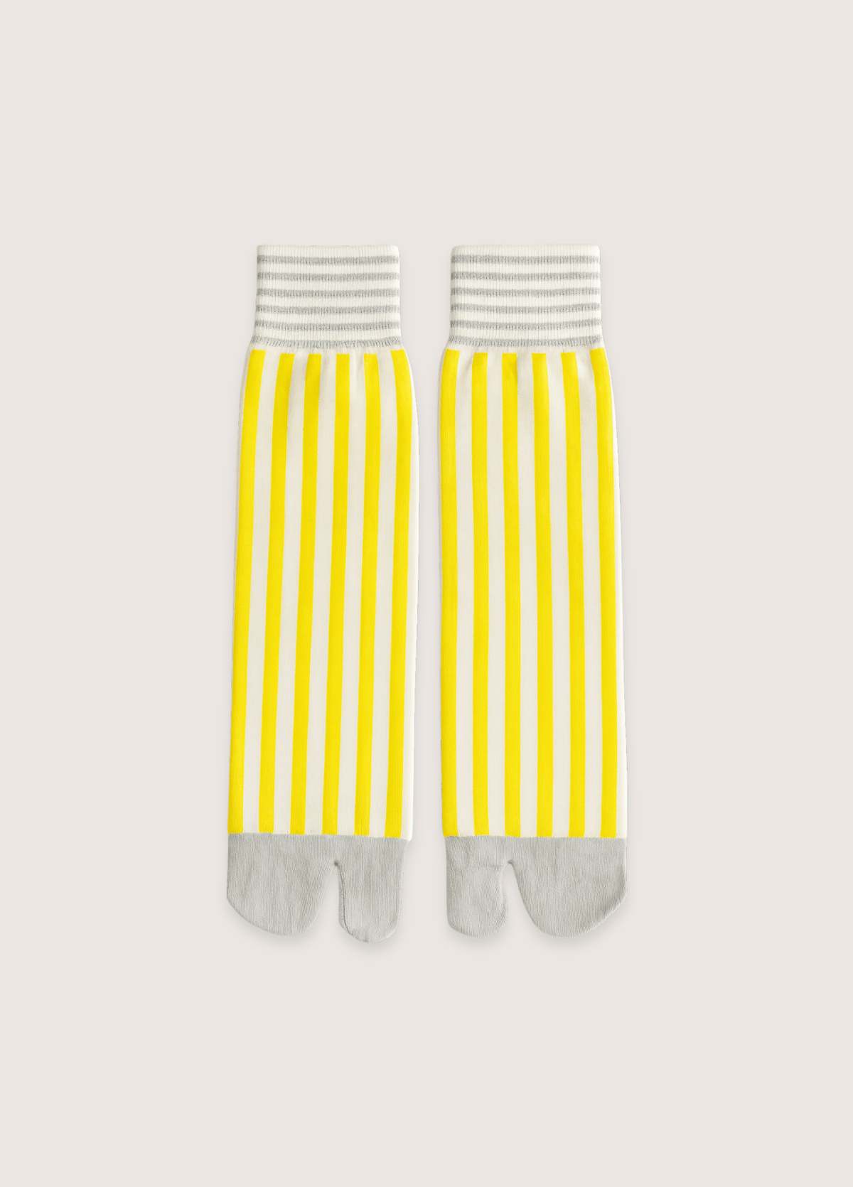 Chaussettes tabi femme coton rayure jaune – Miko
