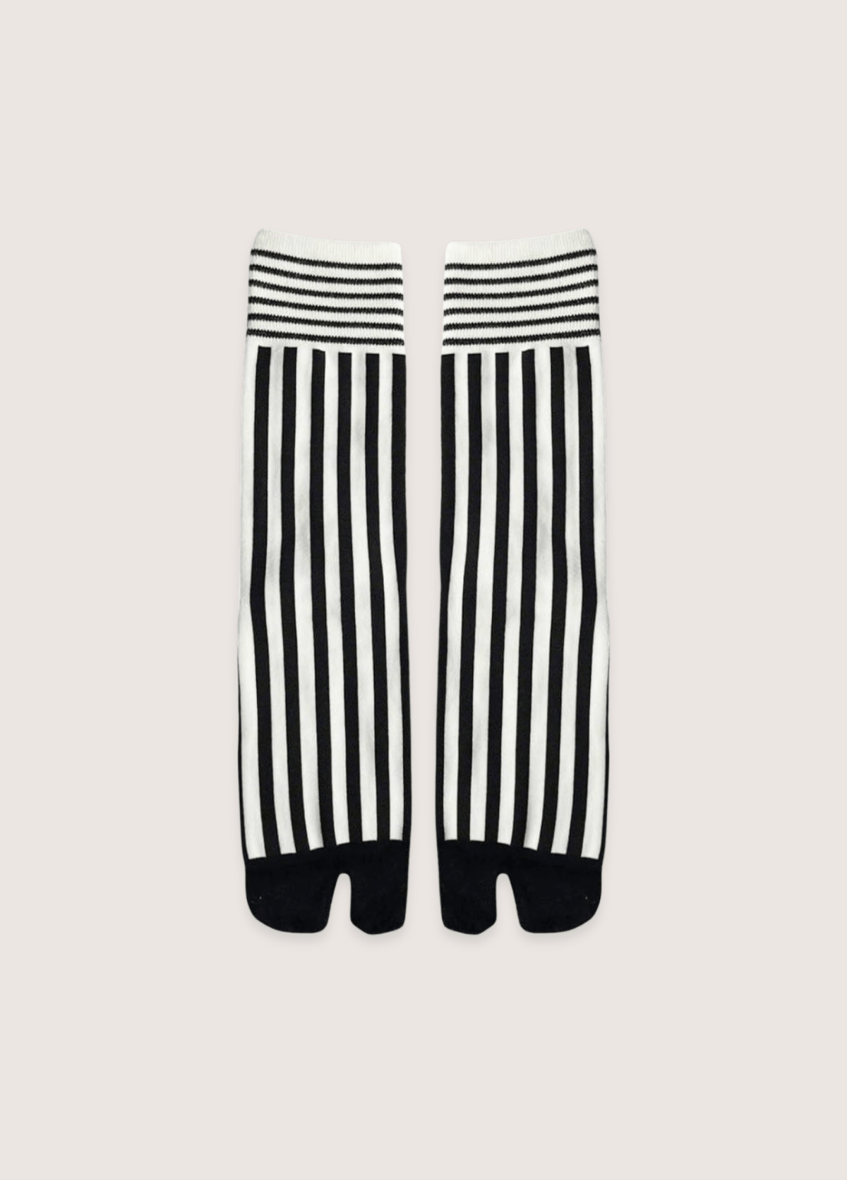 Chaussettes tabi femme coton rayure noir – Miko