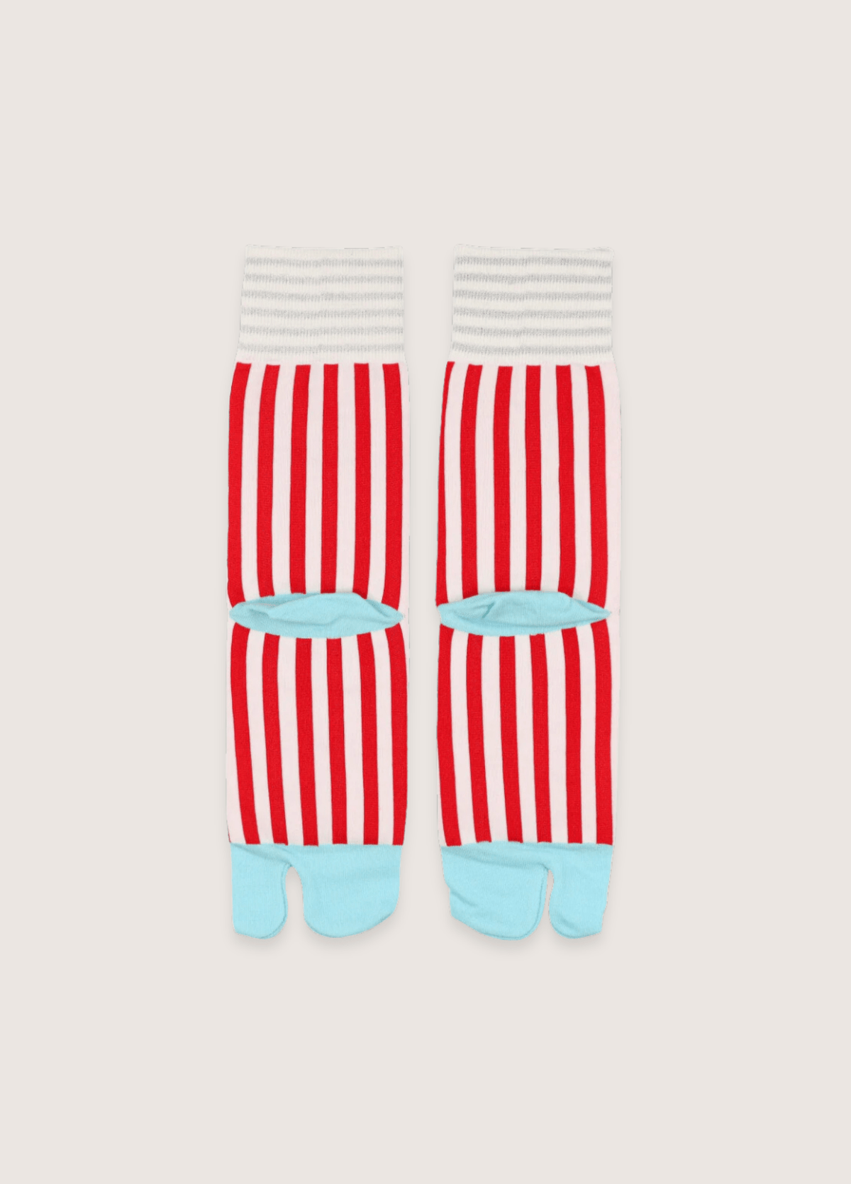 Chaussettes tabi femme coton rayure rouge – Miko