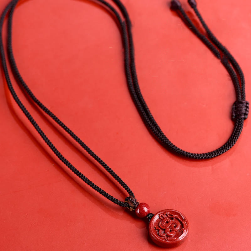 Collier Zodiaque Chinois en Cinabre Naturel