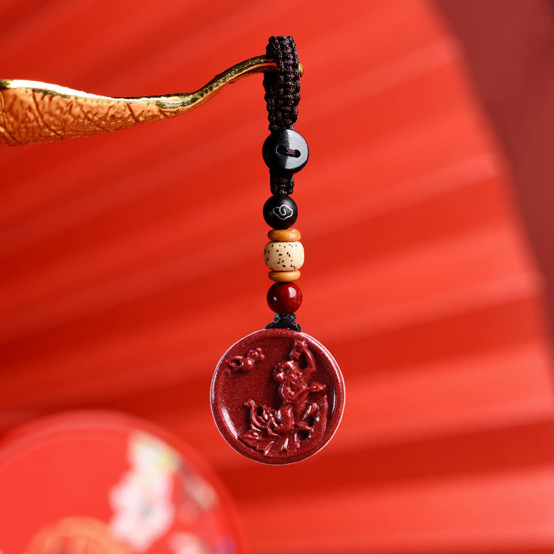 Collier Zodiaque Chinois en Cinabre Naturel