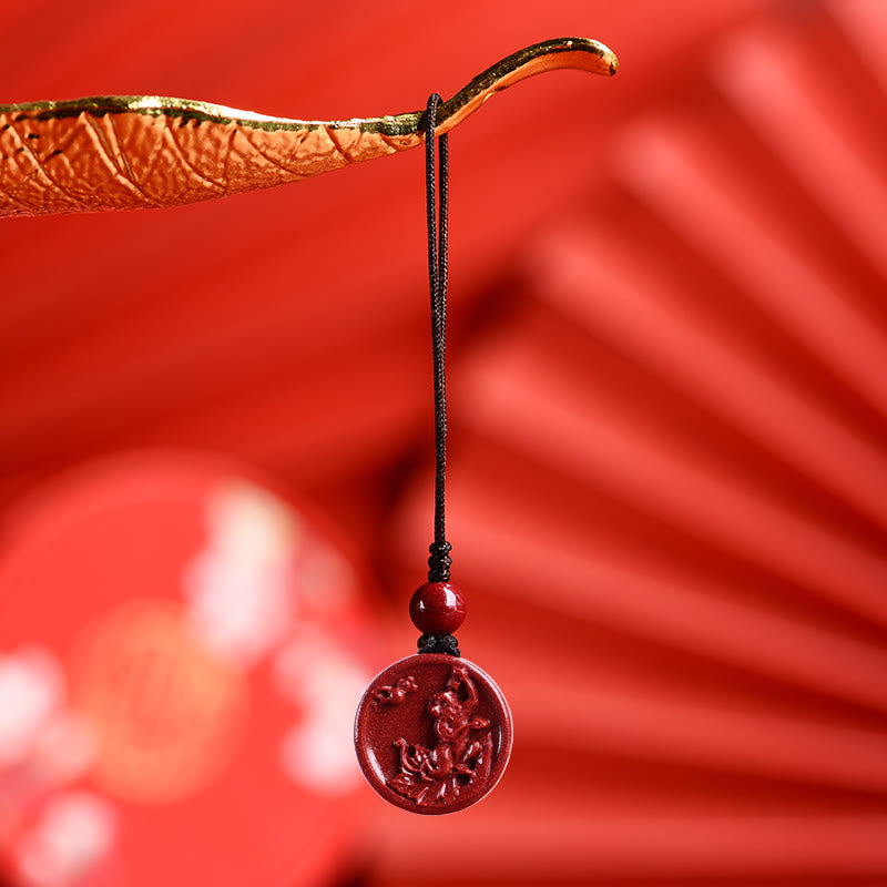 Collier Zodiaque Chinois en Cinabre Naturel