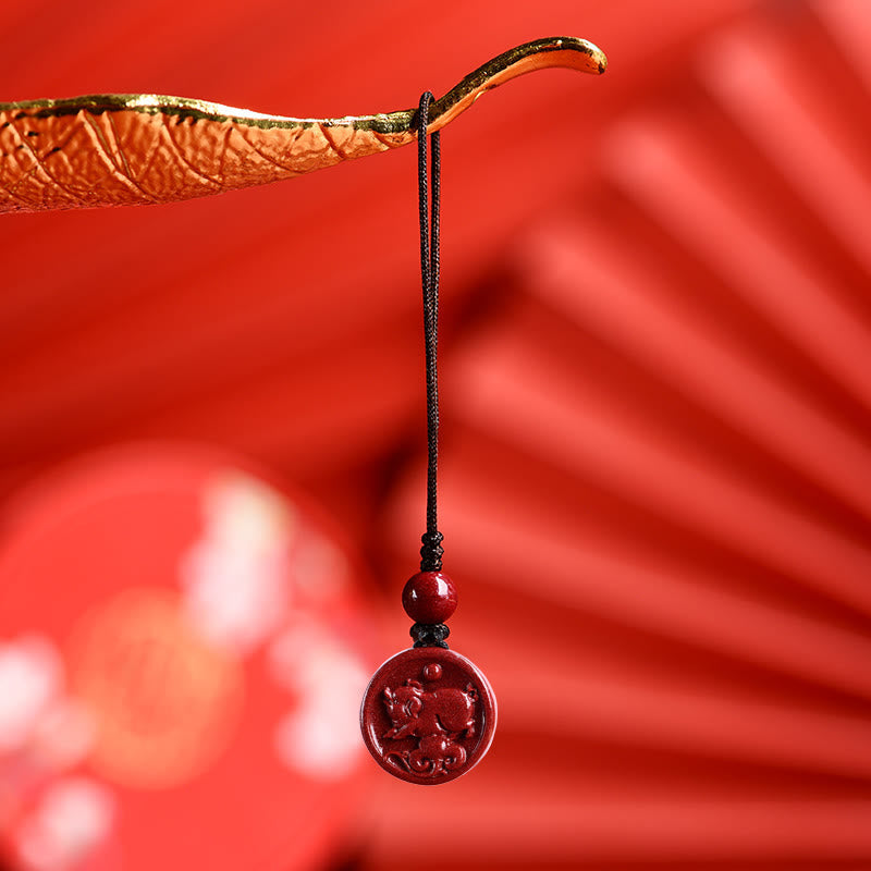 Collier Zodiaque Chinois en Cinabre Naturel