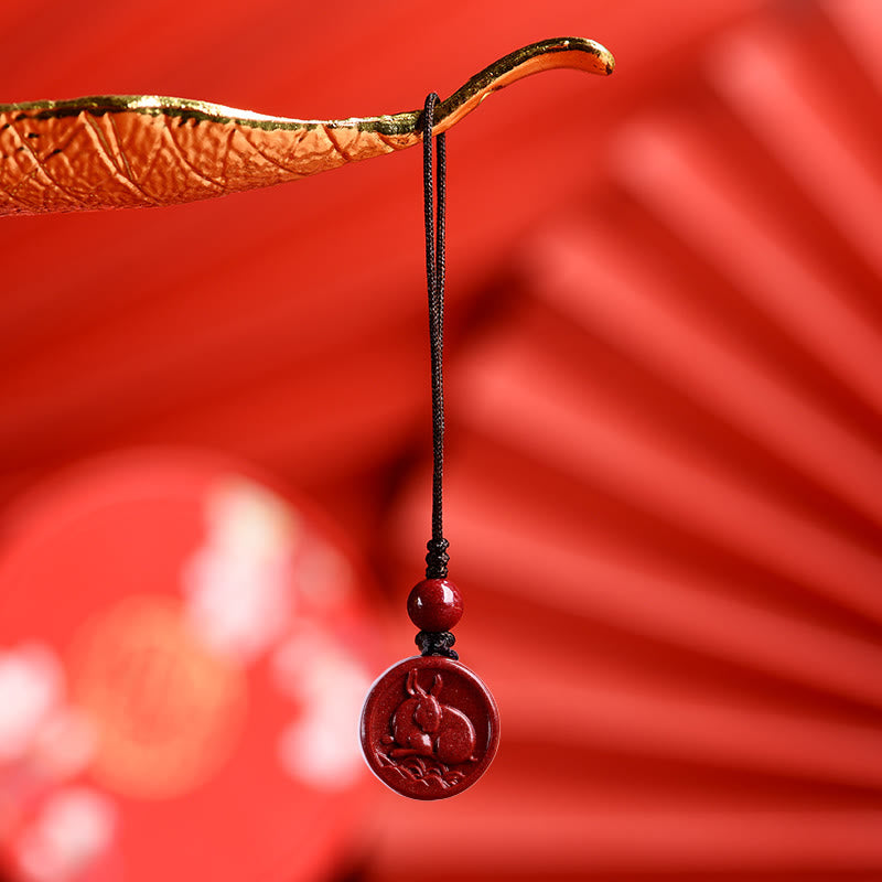 Collier Zodiaque Chinois en Cinabre Naturel