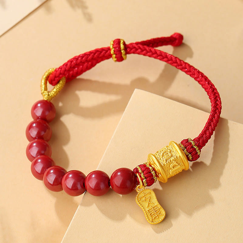 Bracelet Cinabre & Mantra Argent 999 – Ancrage & Intention