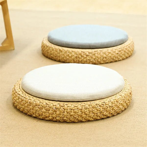 Coussin “TatamiSerenity” en Paille Naturelle – Assise Sol & Méditation Zen