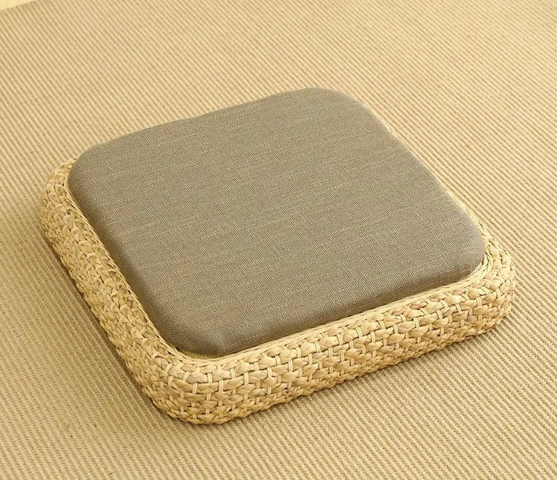 Coussin “TatamiSerenity” en Paille Naturelle – Assise Sol & Méditation Zen