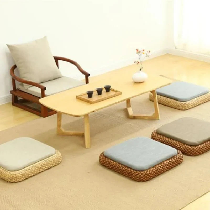 Coussin “TatamiSerenity” en Paille Naturelle – Assise Sol & Méditation Zen