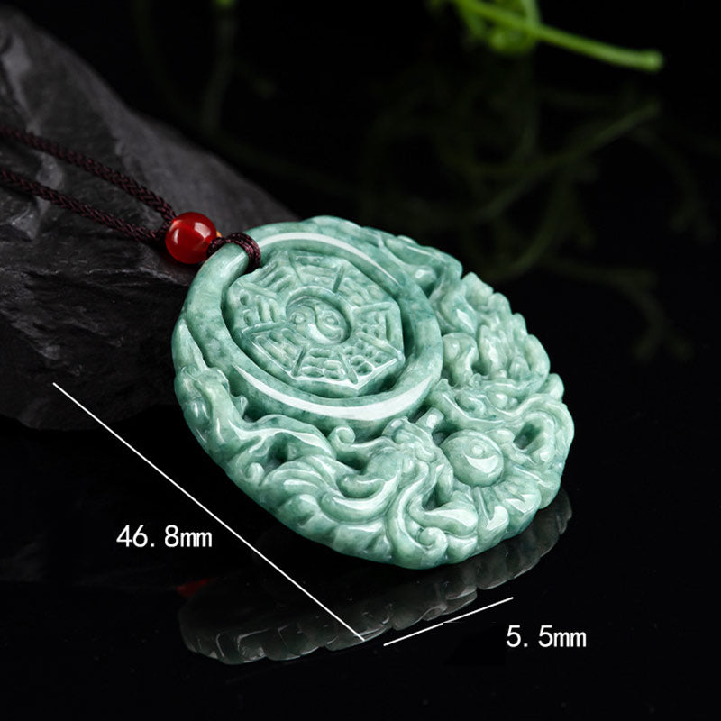 Collier Dragon Yin Yang en Jade Naturel